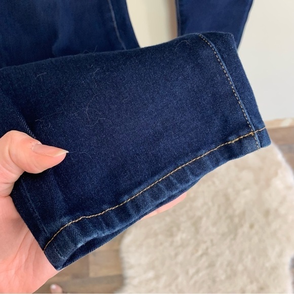 [Soft Surroundings] Dark Wash Elastic Waist Straight Leg Denim Jeans - Picture 4 of 10